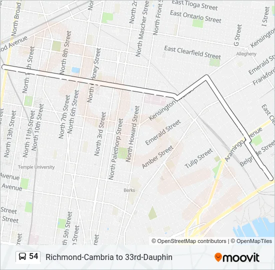 54 Bus Line Map
