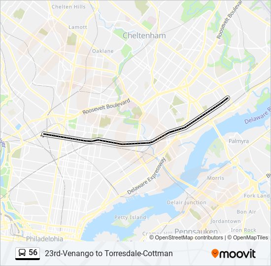 56 bus Line Map