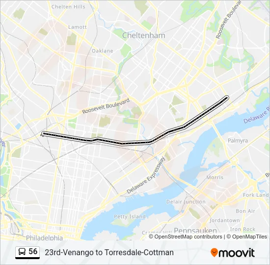 56 Bus Line Map