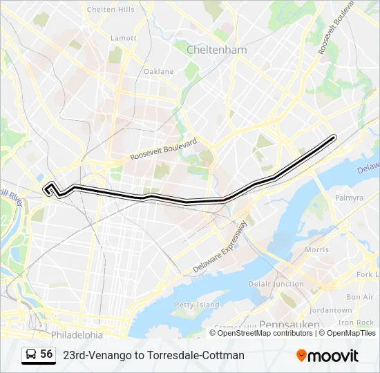 56 Bus Line Map