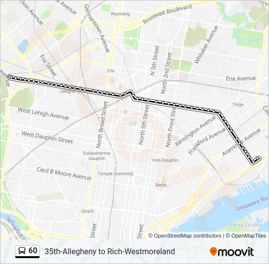 60 Bus Line Map