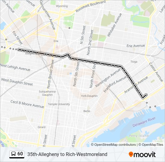 60 Bus Line Map