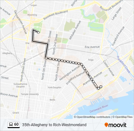 60 bus Line Map