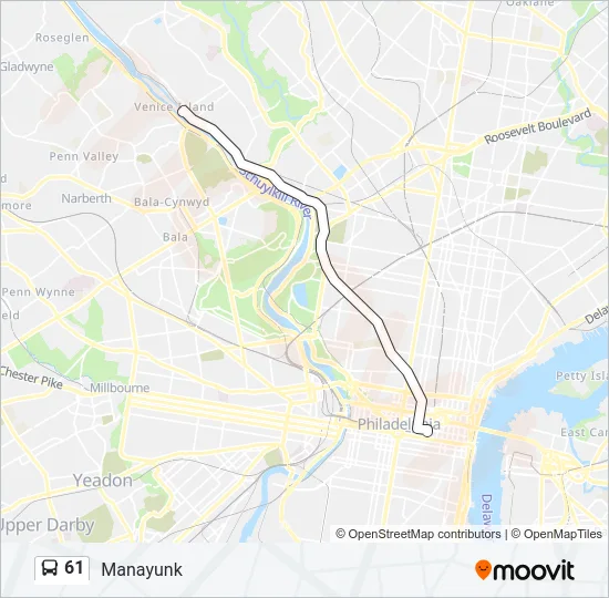 61 Bus Line Map