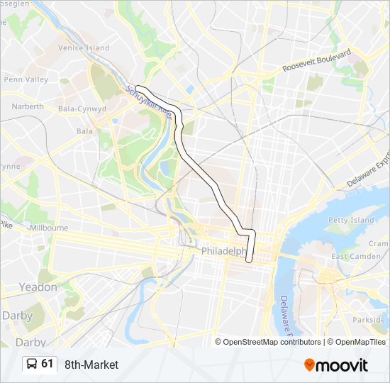 61 Bus Line Map