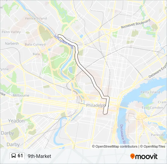 61 Bus Line Map