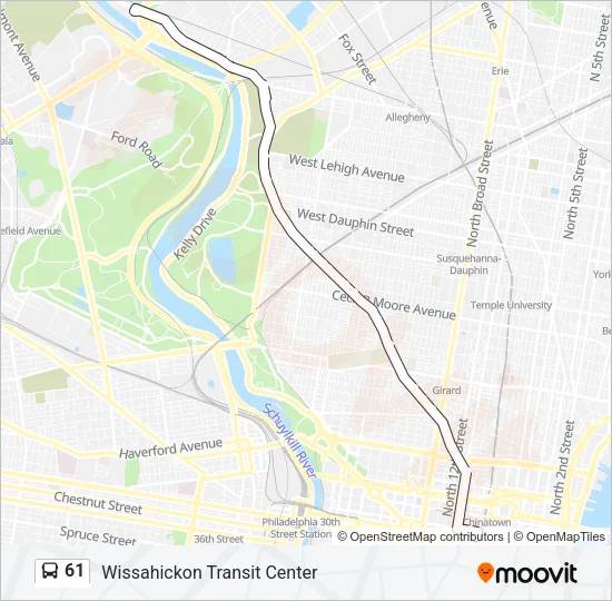 61 Bus Line Map