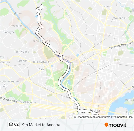 62 Bus Line Map