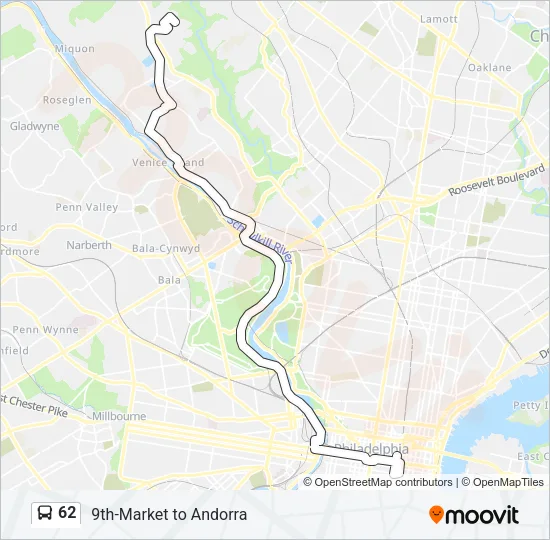 62 Bus Line Map