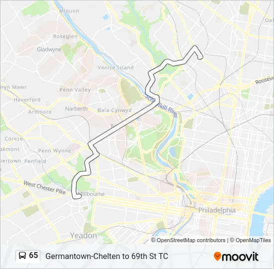 65 Bus Line Map