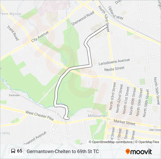 65 Bus Line Map