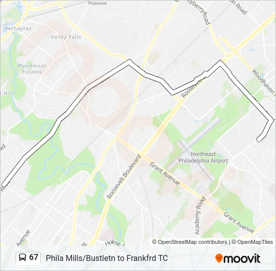 67 Bus Line Map