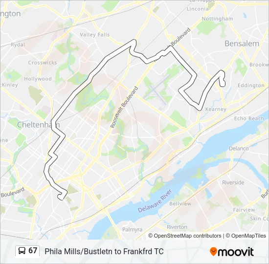 67 Bus Line Map