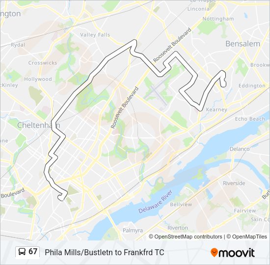 67 Bus Line Map