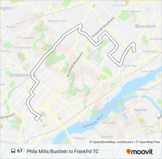 67 Bus Line Map