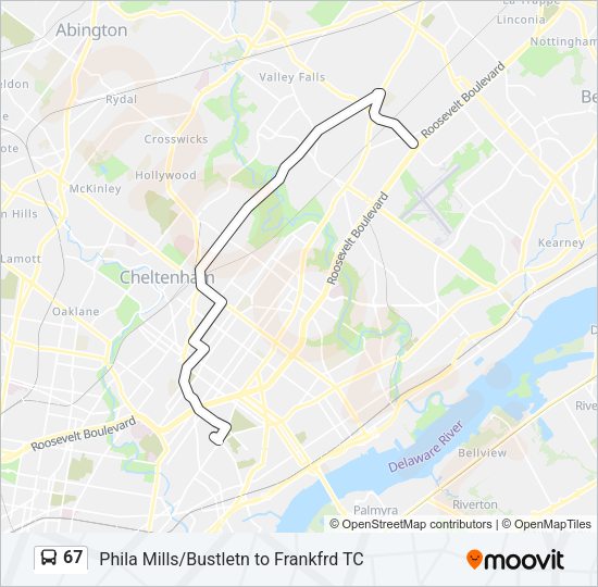 67 bus Line Map