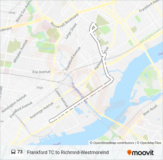 73 Bus Line Map