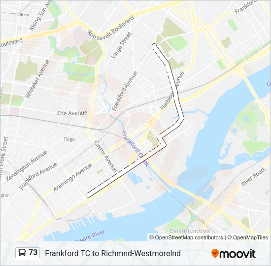 73 Bus Line Map