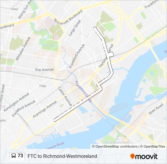 Mapa de 73 de autobús