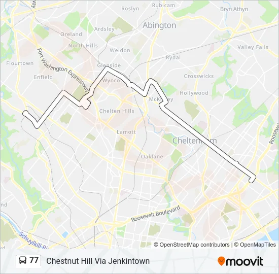 77 Bus Line Map