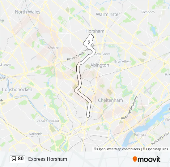 80 Bus Line Map