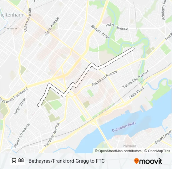 88 Bus Line Map