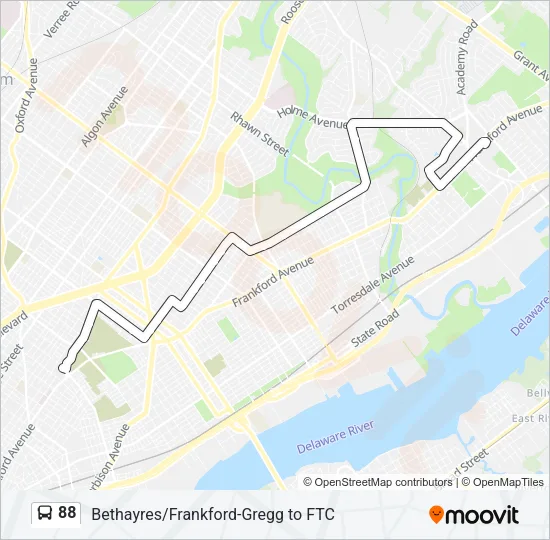 88 Bus Line Map