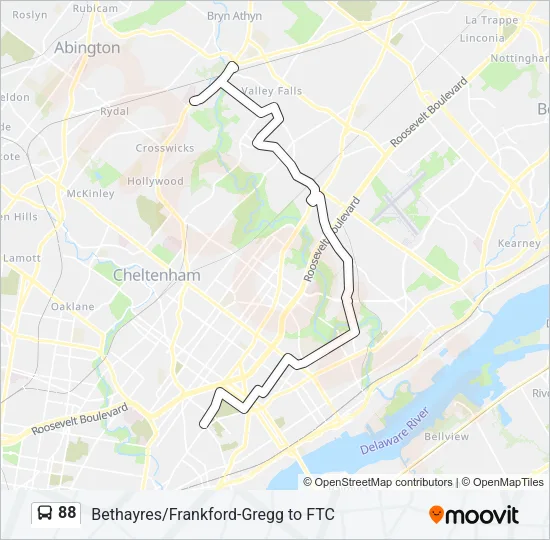 88 Bus Line Map