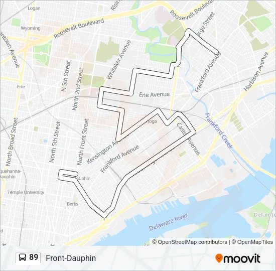 89 Bus Line Map