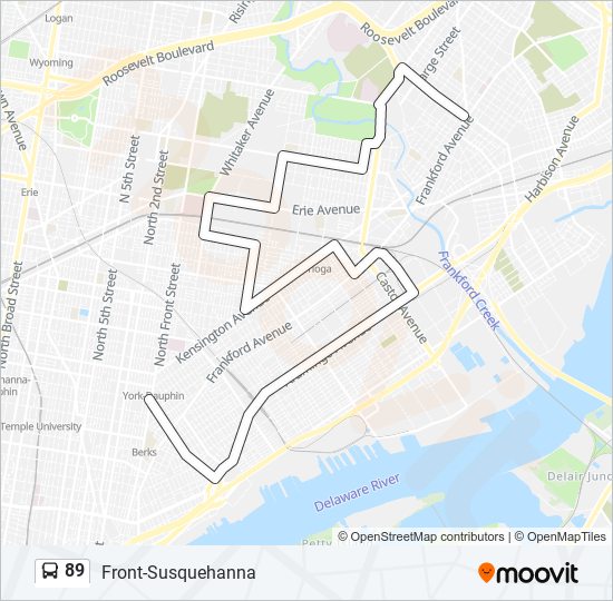 Mapa de 89 de autobús