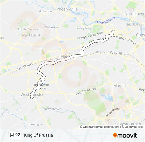 92 Bus Line Map