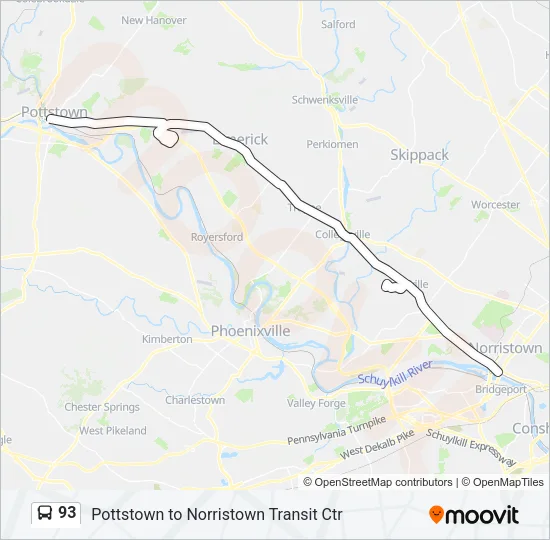 93 Bus Line Map