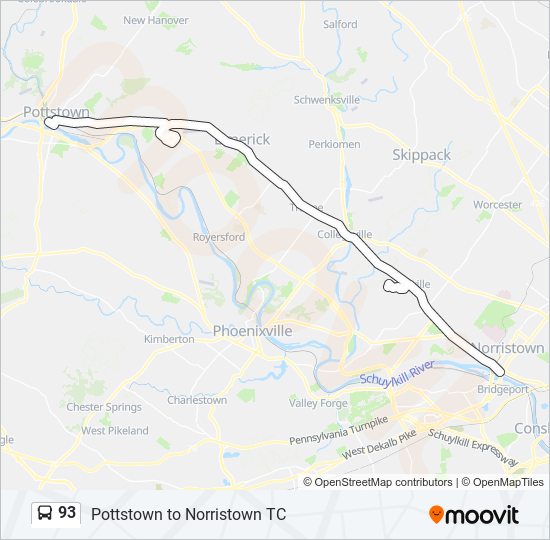 93 Route Schedules, Stops & Maps Norristown Transportation Center