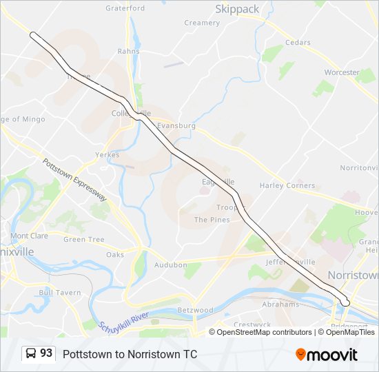 93 bus Line Map