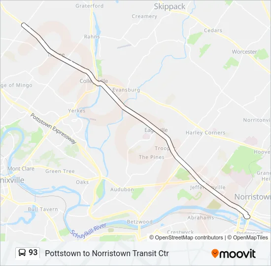 93 Bus Line Map
