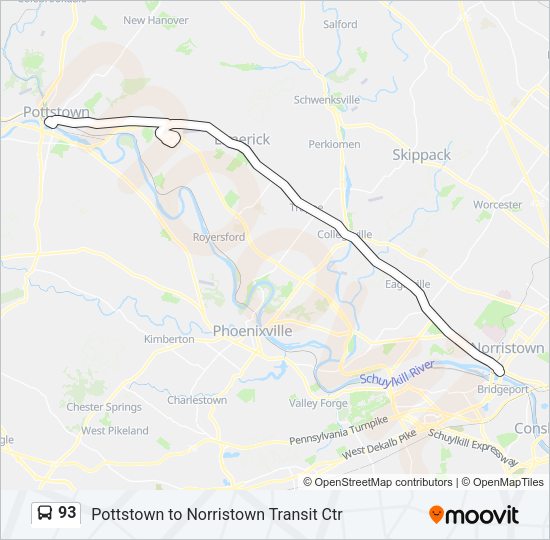 93 Bus Line Map