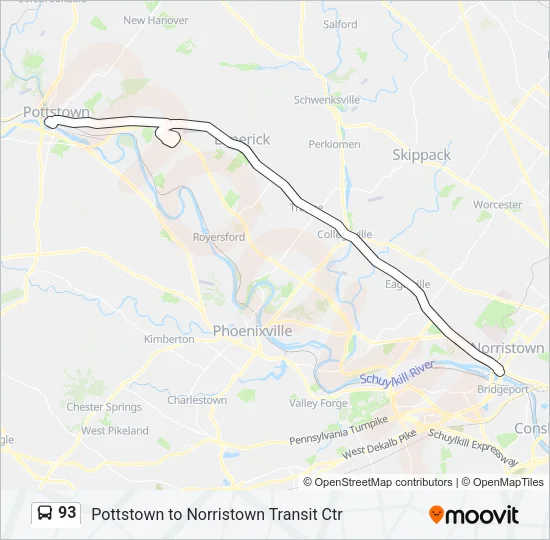 93 Bus Line Map