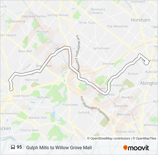 95 Bus Line Map