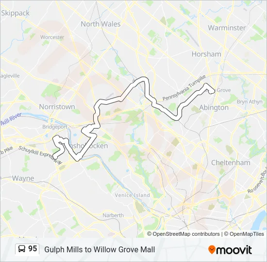 95 Bus Line Map