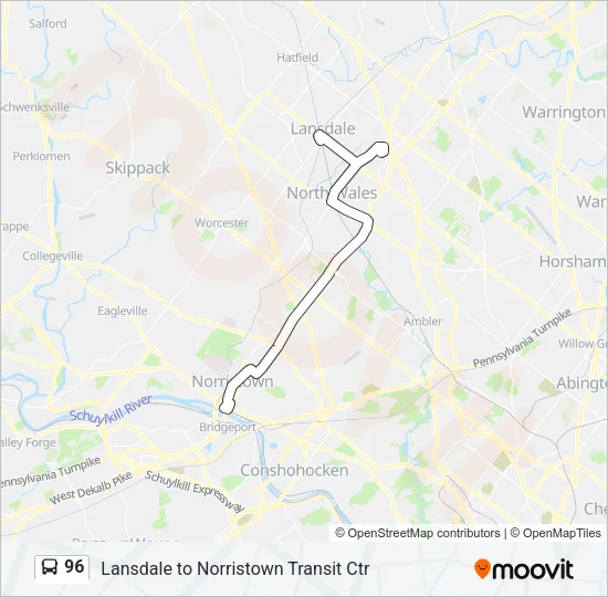 96 Bus Line Map