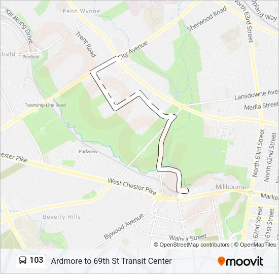 103 Bus Line Map