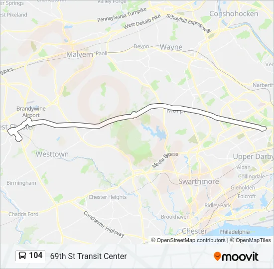 104 Bus Line Map
