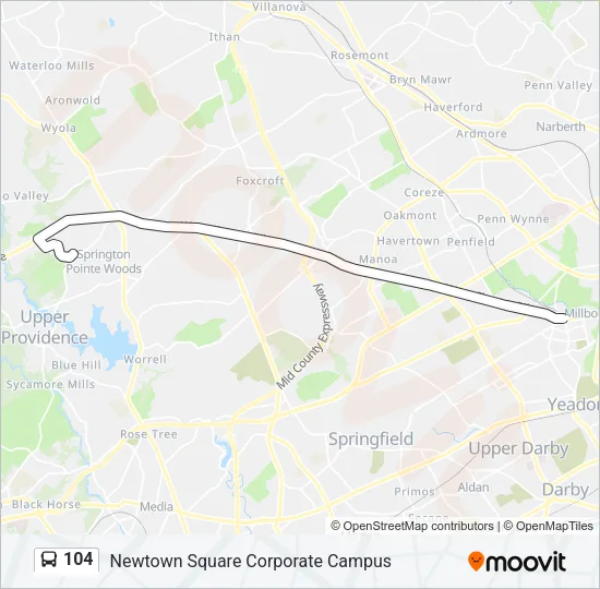 104 Bus Line Map