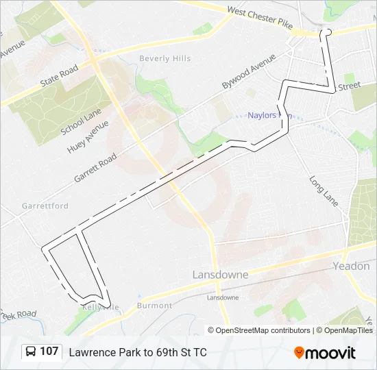 107 Bus Line Map