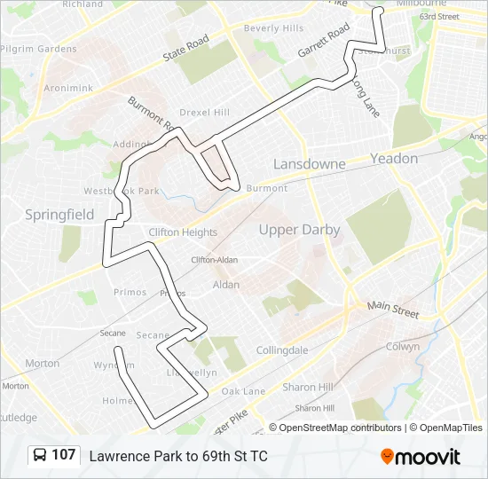 107 Bus Line Map