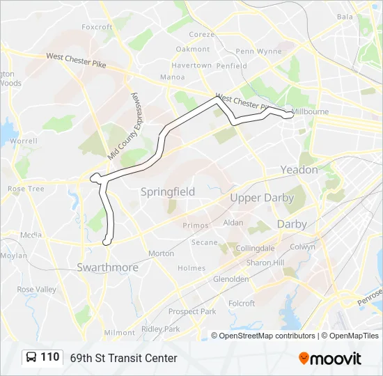 110 Bus Line Map