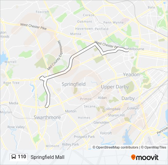 110 bus Line Map