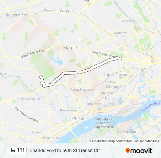 111 Bus Line Map
