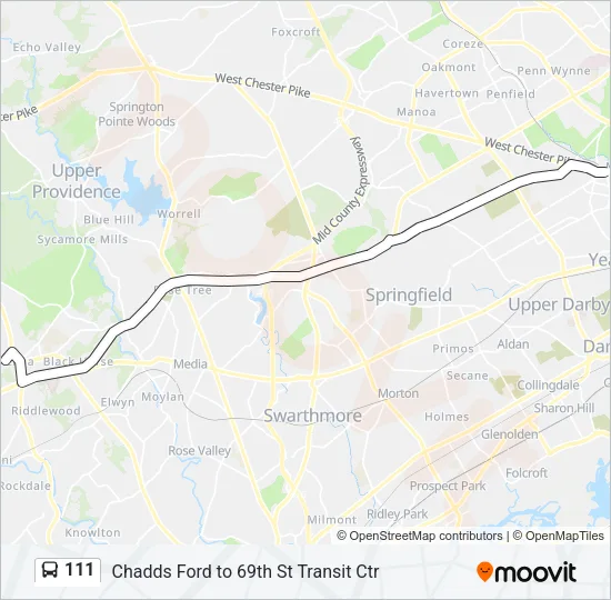 111 Bus Line Map