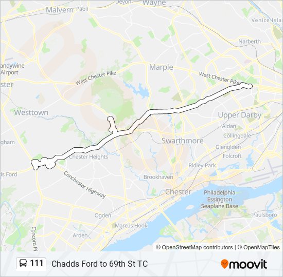 111 bus Line Map